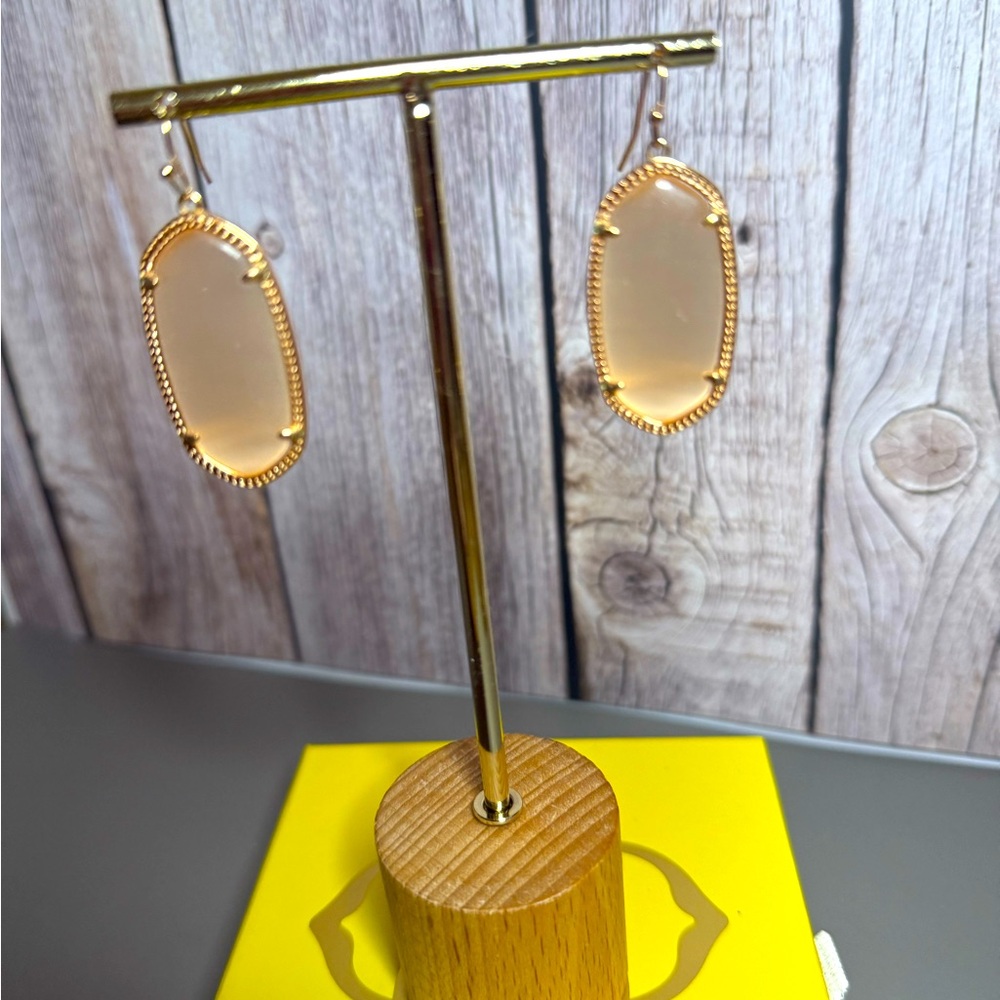 Vintage Kendra Scott Elle Earrings - translucent brown and rose gold
